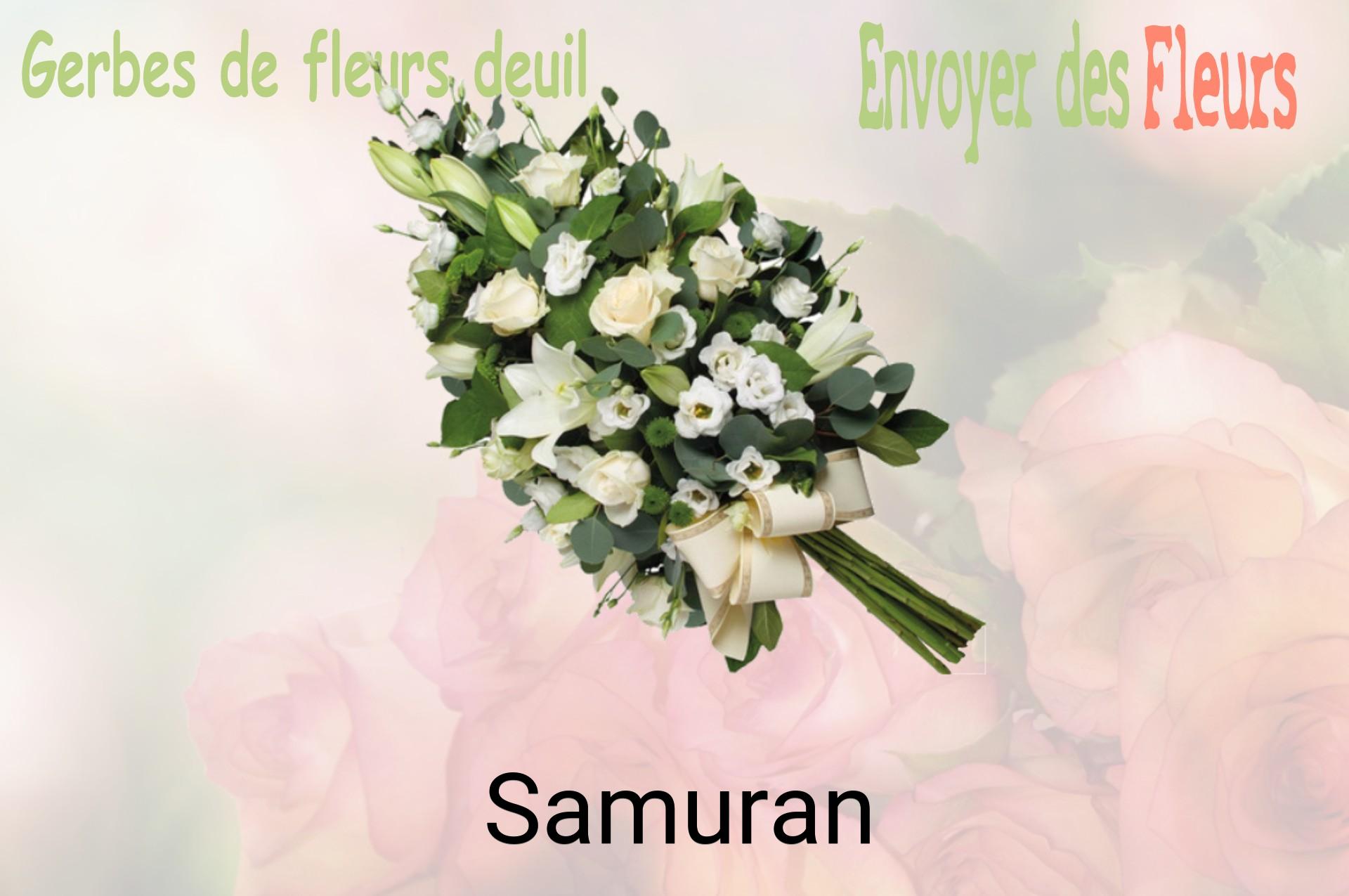 Gerbe de fleurs de deuil livrée à Samuran